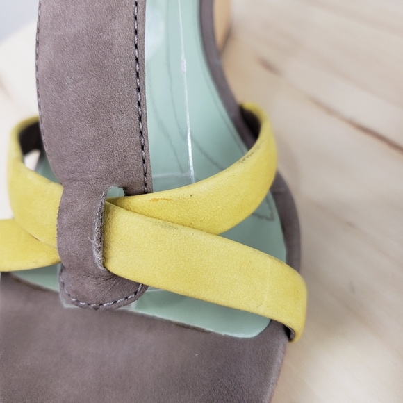 Camper Laura Multicolor Wedge Sandals Size 39 Wooden Wedge Color Block Coastal - Picture 12 of 15